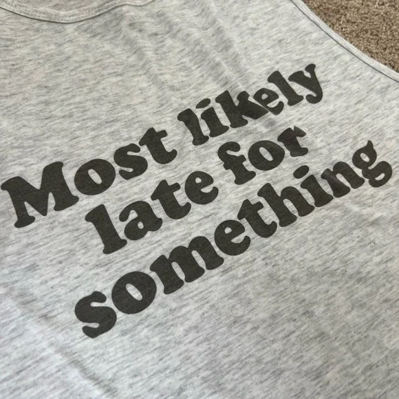 Aerie Gray Graphic Tank Top - Picture 2 of 5